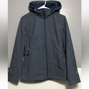 Free Country Faux Fur Lined Women's Size Small Soft Shell Hooded Jacket Blue